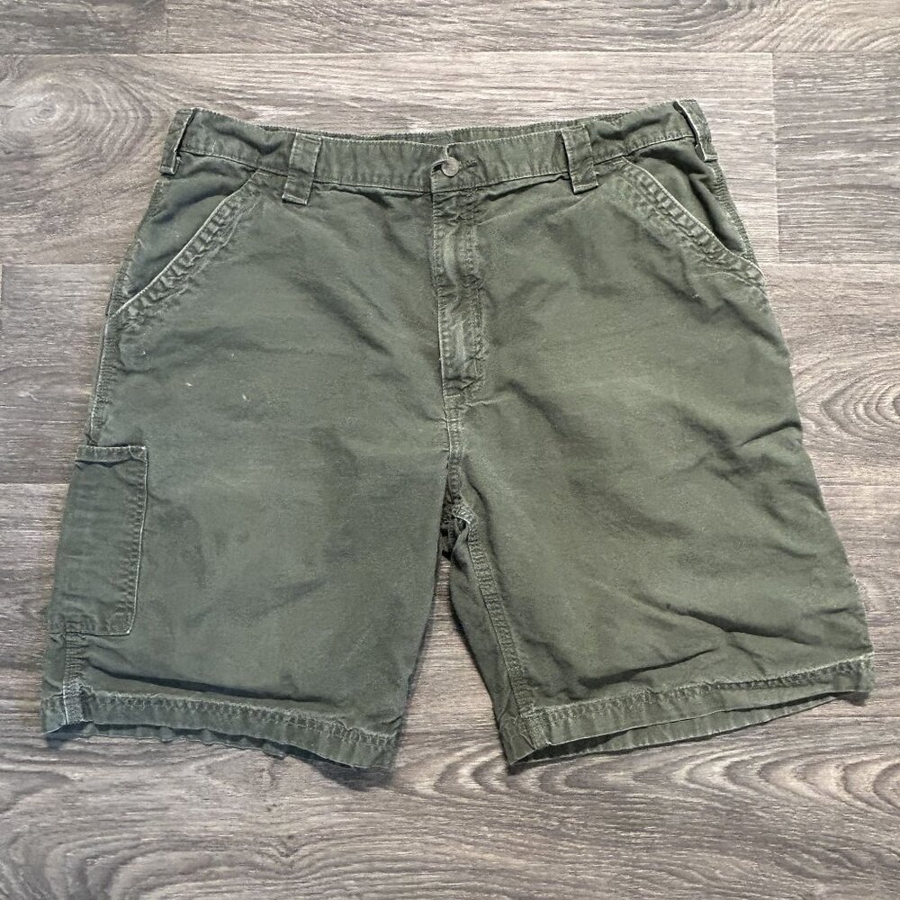 Carhartt B147 Cargo Shorts 40 Olive Green Utility Workwear Y2K Carpenter Work